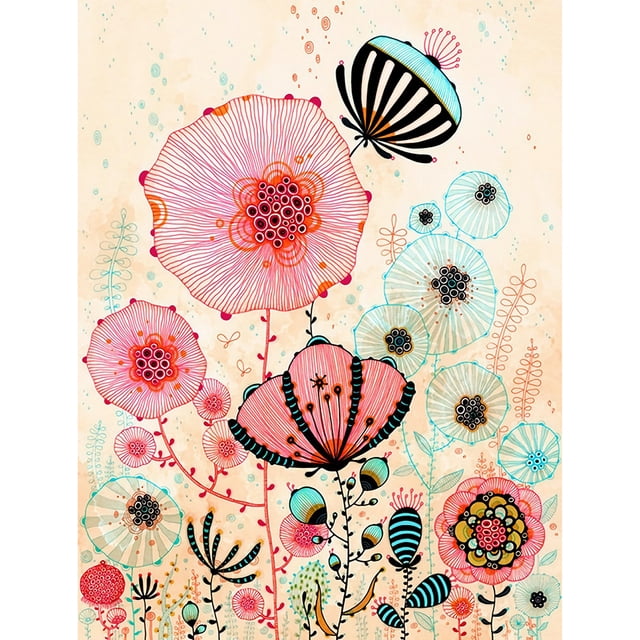 Taladro Diamond Painting (DB5091) 5D Round Full Picture Insect and Flower Kit (IH710) 40x50cm FLhrweasw Nuevo