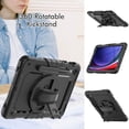 thumbnail image 3 of Case for Samsung Galaxy Tab S10 Lite/S10 FE/S9 FE 10.9 Inch with Screen Protector, 360 Degree Rotating Kickstand Hand Strap Heavy Duty Shockproof Cover with Shoulder Strap, Black, 3 of 7