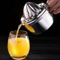 thumbnail image 4 of GOOHOCHY Exprimidor manual multifuncional de acero inoxidable para zumo de naranja y limón (plateado)., 4 of 8