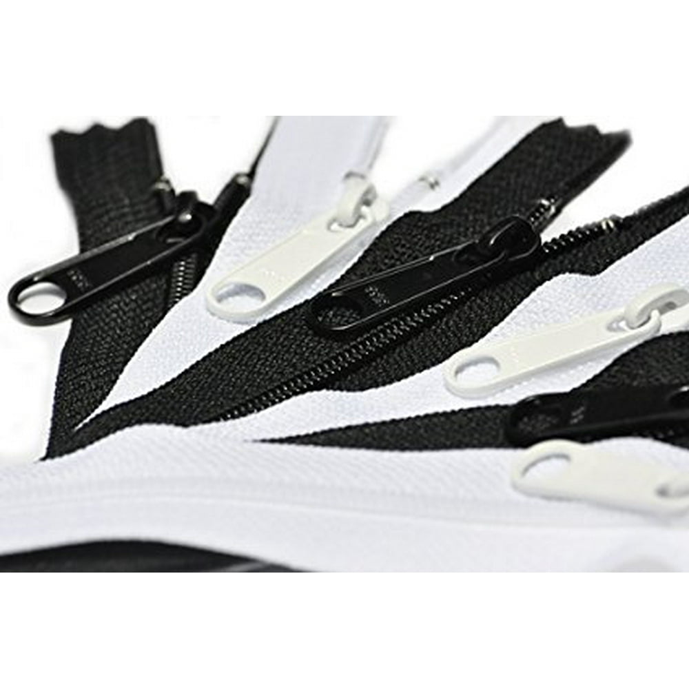 Zipperstop Wholesale YKK 7 Inch 10 Assorted Black and White Long Pull