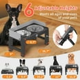 thumbnail image 2 of Elevated Dog Bowls 6 Height Adjustable Raised Dog Bowl Stand with Stainless Steel and Slow Feeder Bowl with Baffle Non-Slip Pet Bowls for Tall Large Medium Small Dogs Cats Grey, 2 of 12