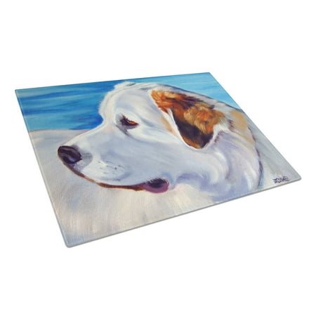 

Caroline s Treasures Great Pyrenees at the Beach Glass Cutting Board Large