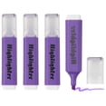 thumbnail image 1 of Uxcell Highlighter Pen, 4 Pack Water Based Broad Tip Writing Marker Pens Cute Pastel Colored Highlighter Studying Supplies for Office Home Daily Use, H5821 Purple, 1 of 6