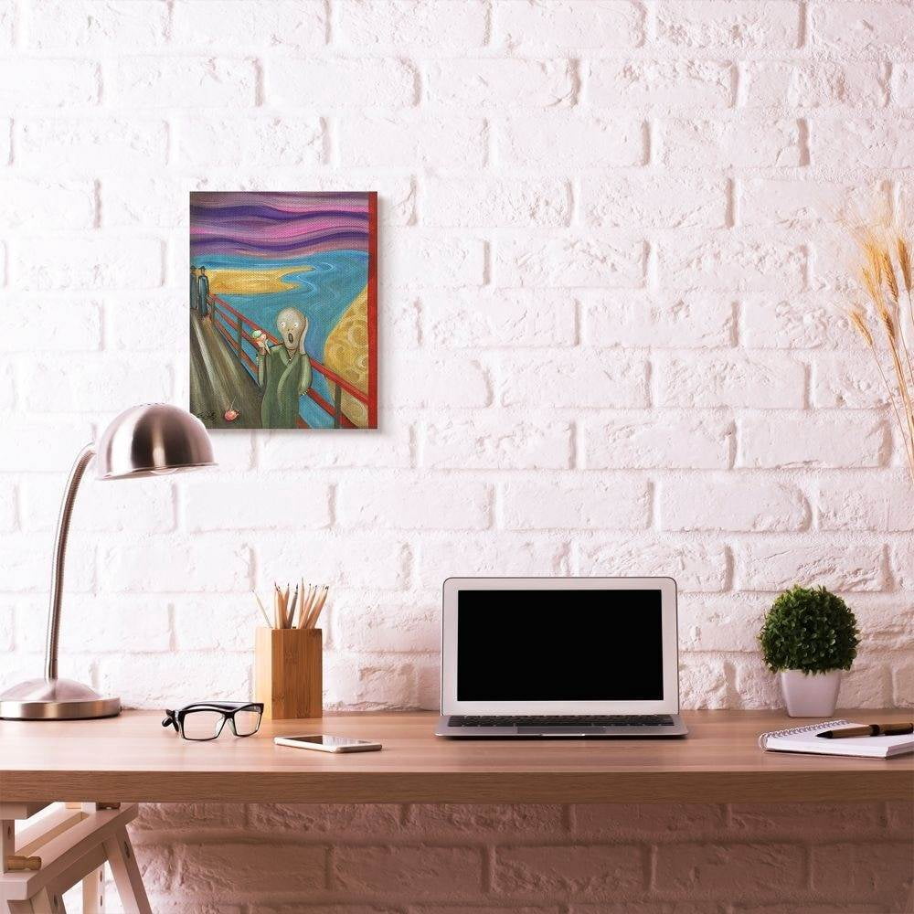 Stupell Industries Ice Scream Modern Parody Painting Canvas Wall Art by Eric Waugh