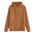 thumbnail image 5 of CIENVNSTG Unisex Hoodies Tracksuit Solid Color Drawstring Sweatsuit Sweatshirt and Sweatpant for Women Men 2 Piece Sets Pullover Sweater Camel M, 5 of 7