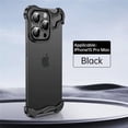 thumbnail image 3 of Funda de teléfono con almohadilla de esquina de aleación de aluminio para iPhone 15, 13, 14 pro Max, con película de lente, parachoques de aleación de titanio, cubierta de protección a prueba de golpe, 3 of 5