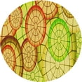 thumbnail image 1 of Ahgly Company Indoor Round Patterned Banana Yellow Area Rugs, 5' Round, 1 of 6