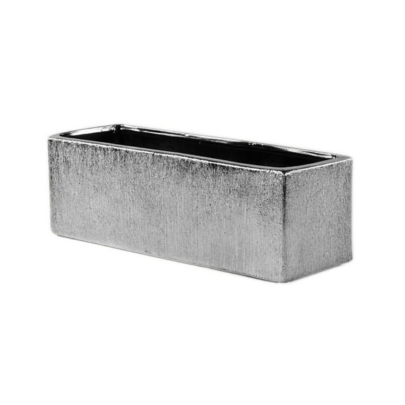 WGV Textured Silver Long Rectangle - 12" Long x 4" Height, Good quality, Heavy Weighted Base - 1 Pc