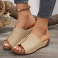 thumbnail image 2 of Mepaouo Summer Sandals for Women 2025 Platform Wedge Slides Arch Support Orthotic Casual Walking Shoes, 2 of 8