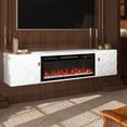 thumbnail image 3 of Boyel Living Floating Fireplace TV Stand , Modern Entertainment Center w/ 36" Electric Fireplace, Wall Mounted Electric Fireplace TV Console for Living Room Bedroom, White, 3 of 7
