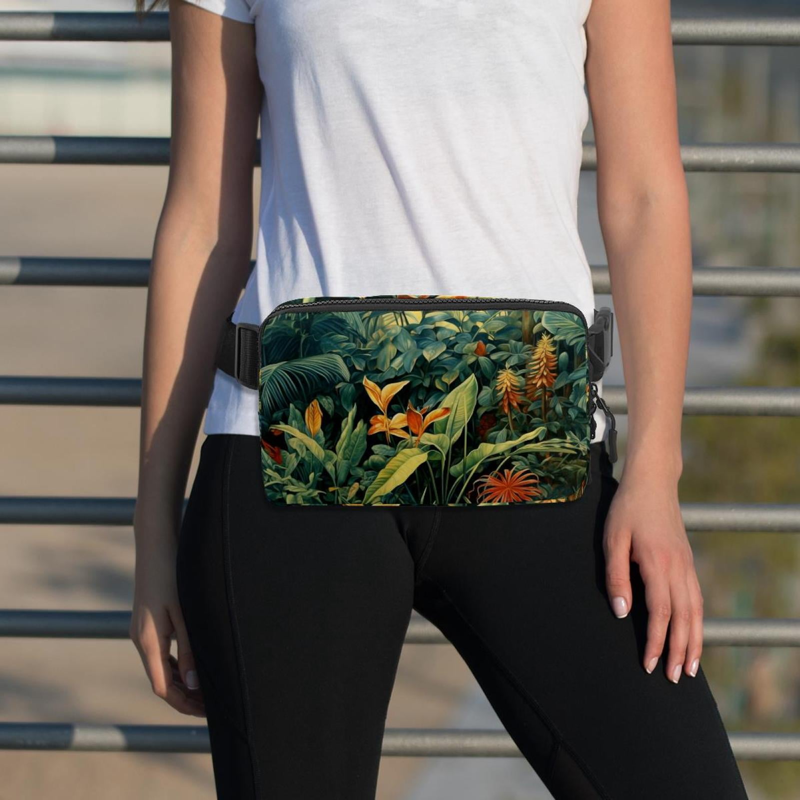 Tropical plants Lightweight Adjustable Fanny Bag Running Belt Waist Pack with Extension Strap Unisex