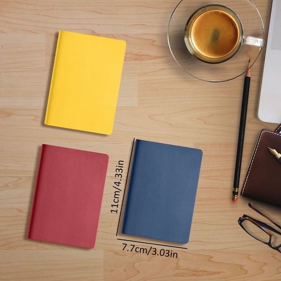 A7 Premium Leather Cover Notebook Sewn Binding Softcover Notebook Ink-Resistant Pocket Notepad With Thicked Paper10-Color Portable Notepad for To-Do Lists,Business Meeting Records(100Shts),Orange*2