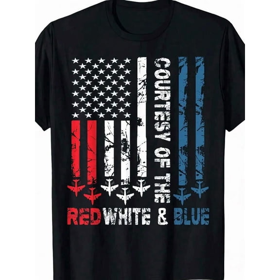 Courtesy Of The Red White And Blue Vintage America US Flag T-Shirt