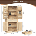 thumbnail image 4 of HAUXITIO 70" Tall Pantry Cabinet with 4 Doors,Drawers & Adjustable Shelves for Kitchen & Dining Room,Oak, 4 of 6