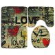 thumbnail image 1 of ABPHQTO Amor Graaffti Vintage Juego de alfombras de baño de 3 piezas Alfombra de baño Alfombra de contorno y tapa de inodoro ABPHQTO Cont-CHAPPLE-21053, 1 of 2