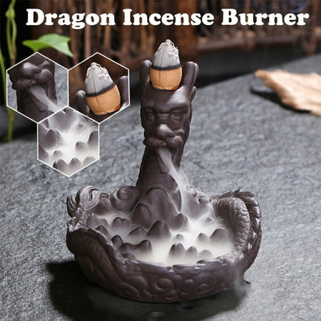 9 Dragons Incense Burner - Backflow Incense Burner Holder Handmade Porcelain Ceramic Glaze Feng Shui Dragon Censer Or 45/90 Cones