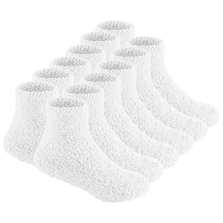 

Debra Weitzner Non-Slip Warm Fuzzy Toddler Socks Kid Plush Socks For 6 to 10 Years Old White 6 Pairs