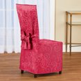 thumbnail image 2 of Collections Etc Scroll Patterned Elegant Dining Chair Cover - Fancy Dinging Room Décor, Red, 2 of 4