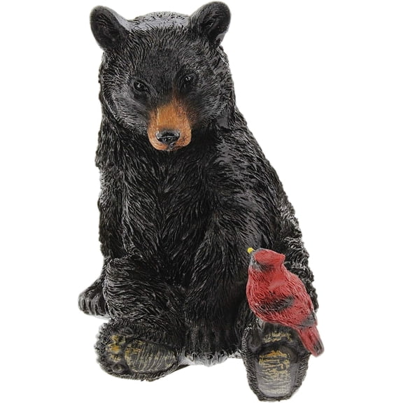 The Bridge Collection Black Bear and Cardinal Friend Resin Figurine