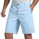 thumbnail image 1 of Pantalones cortos de lino con botones para hombre: cintura elástica, cordón, poliéster transpirable, pierna recta, tallas S-XXXL para primavera/verano, 1 of 5