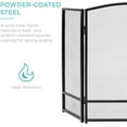 thumbnail image 5 of YSNW 47.5x27.25in 3-Panel Simple Steel Mesh Fireplace Screen, Fire Spark Guard Grate for Living Room Home Decor w/Rustic Worn Finish - Black, 5 of 7