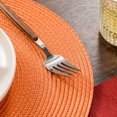 thumbnail image 4 of Round Braided Placemats Set of 6 Table Mats for Dining Tables Woven Washable Non-Slip Place mats 15 inch for Fall Decor(Orange,6pcs), 4 of 6