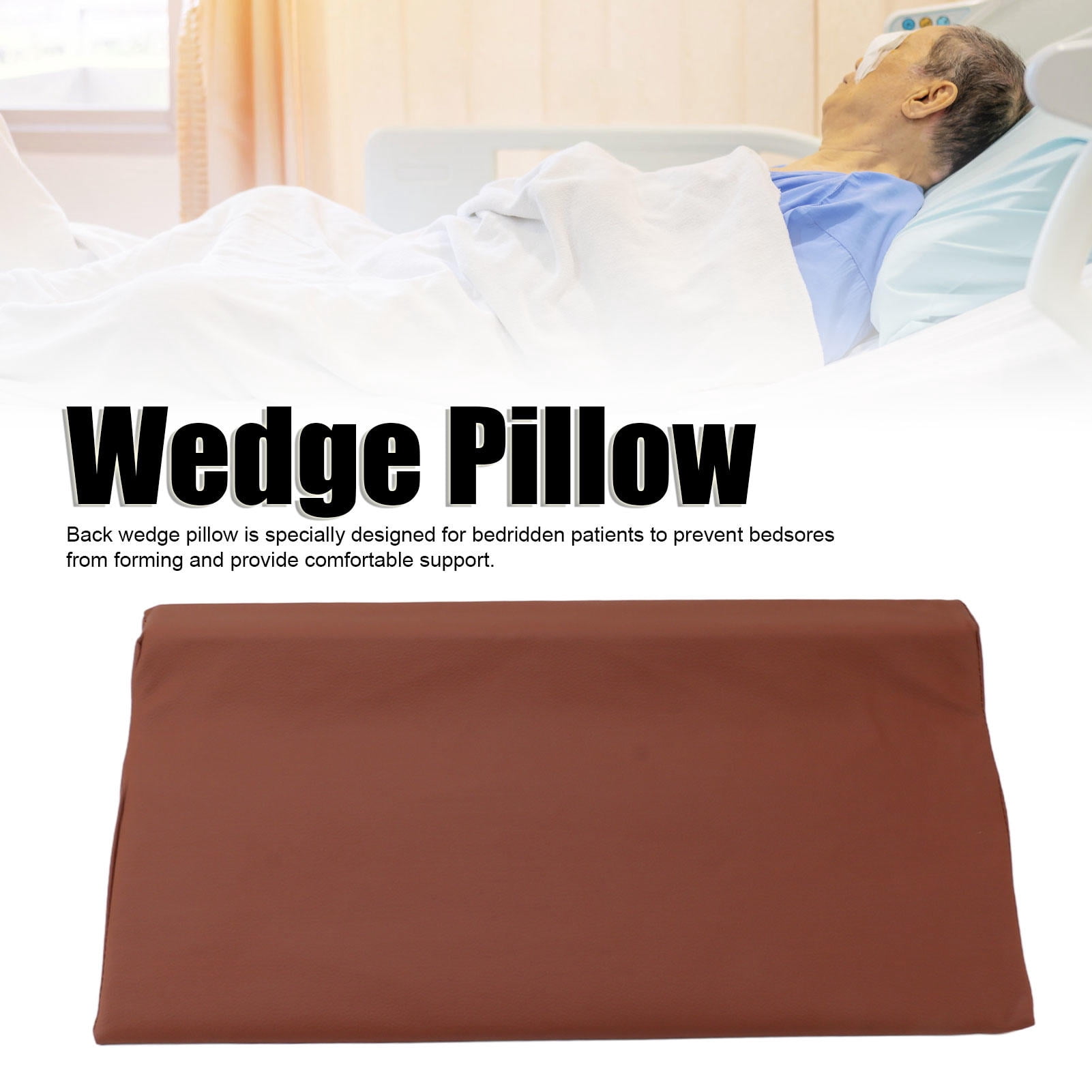 LAZIOEGR R‑Shaped Bed Wedge Pillow 19.7"×9.8"×5.9" – High‑Density Foam, Pressure‑Reducing, Multi‑Use Support, Washable Cover, Ideal for Side Sleepers & Bedridden Patients