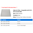 thumbnail image 2 of Cabin Air Filter - Compatible with 2010 - 2016 Lincoln MKS 2011 2012 2013 2014 2015, 2 of 2