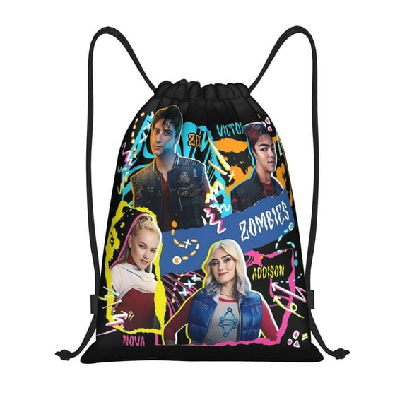 Zombies 4 Drawstring Bags Unisex Drawstring Backpack 3d Print Lightweight Daypack Sports Gym Bag Outdoor Drawstring Sack Small