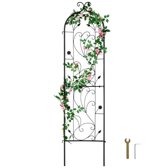 KFFKFF Garden Trellis for Climbing Plants, 60 x 15 in, Rustproof Metal Garden Flower Trellis, Outdoor Climbing Rose Trellis Cucumbers Support
