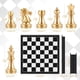 thumbnail image 3 of Juego de mesa de ajedrez para viajes - Pieza de ajedrez magnética con tablero portátil/plegable - Juguetes educativos para niños/adultos - Pieza de ajedrez dorada/plateada - Regalo de juego tradicion, 3 of 5
