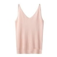 thumbnail image 2 of V Neck Tank Tops for Woman's Solid Color V Neck Sequin Camisol Tank Tops Pink, 2 of 4