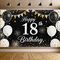 thumbnail image 6 of Happy 18th Birthday Banner with Fireworks Balloons and Bunting Background Party Decorations for Birthday Celebrations Party Supplies Photography Props Photo Backdrop Decor, 6 of 8