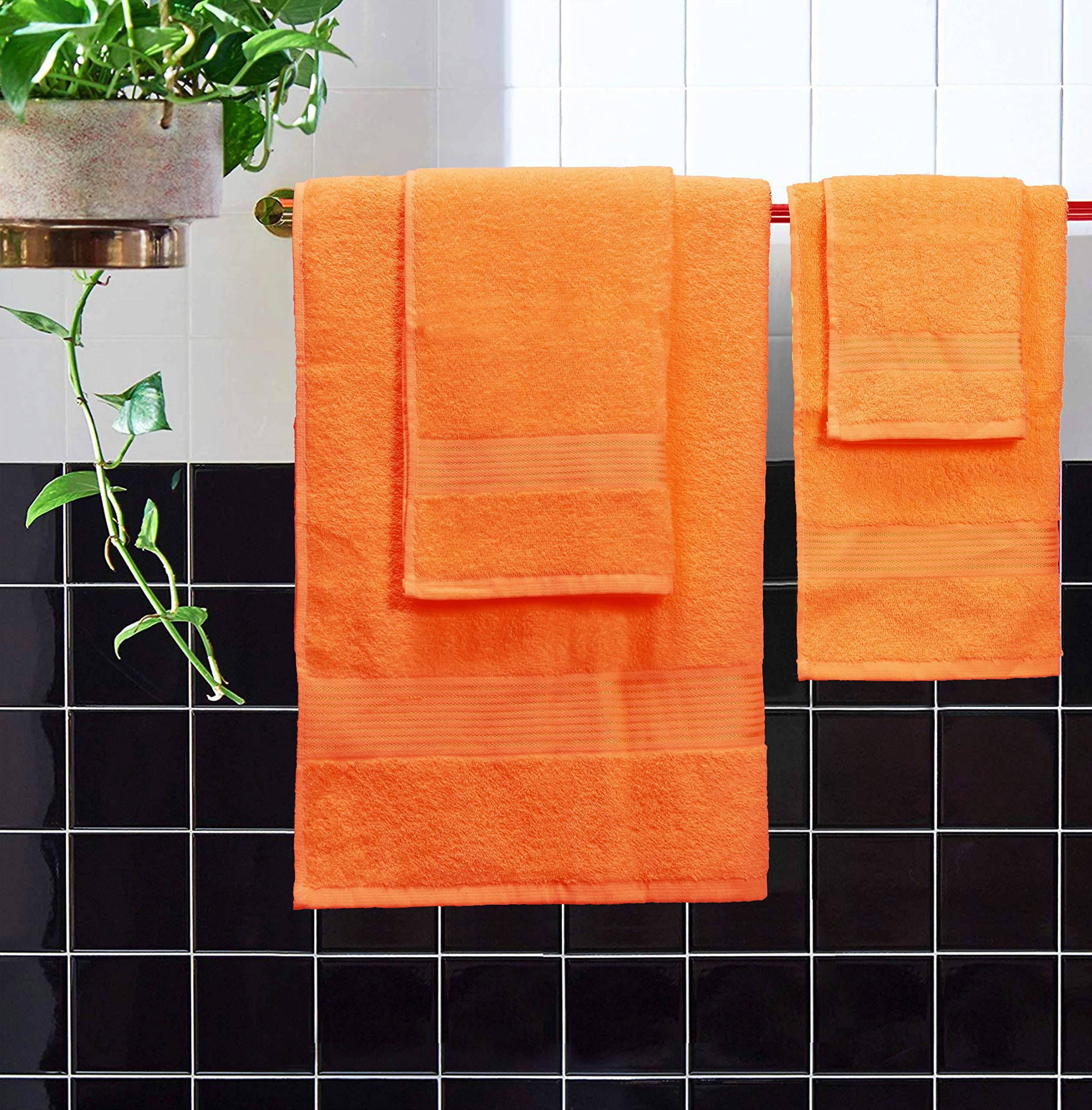 Belizzi Home Ultra Soft 6 Pack Cotton Towel Set, Contains 2 Bath Towels 28x55 inch, 2 Hand Towels 16x24 inch & 2 Wash Coths 12x12 inch, Ideal for
