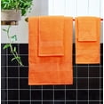 thumbnail image 4 of MALLONI HOME Ultra Soft 6 Pack Cotton Towel Set, Contains 2 Bath Towels 28x55 inch, 2 Hand Towels 16x24 inch & 2 Wash Coths 12x12 inch, Ideal for Everyday use, Compact & Lightweight - Orange, 4 of 8