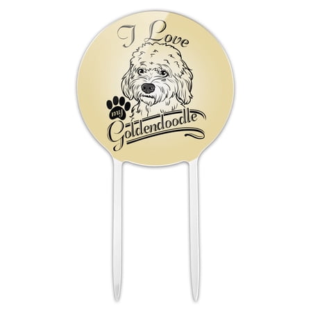 Acrylic I Love My Goldendoodle Cake Topper Party Decoration for Wedding Anniversary Birthday Graduation