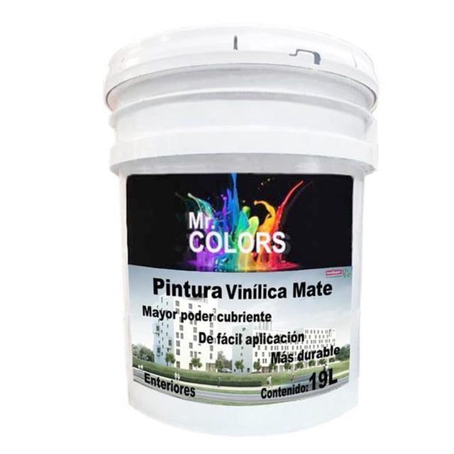 Pintura Vinílica Mate VentDepot 19L Color Blanco Secado 45 min