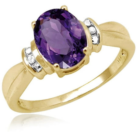 JewelersClub 1.65 Carat T.W. Amethyst Gemstone and Accent White Diamond Ring