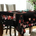 thumbnail image 5 of Valentine''s Day Table Cloths Rectangle 54 x 72 inch Wrinkle Free Kitchen Table Clothes Colorful Heart Tablecloth for Buffet Table, Parties, Romantic Dinner, Wedding & More, 5 of 6