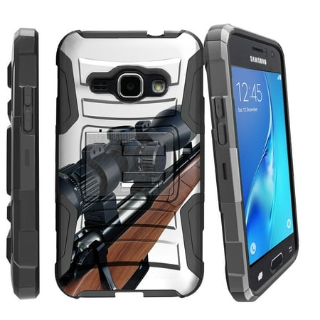 Case for Samsung Galaxy On5 | On5 Hybrid Case [ Clip Armor ] Heavy Duty Case with Belt Clip & Kickstand FireArm