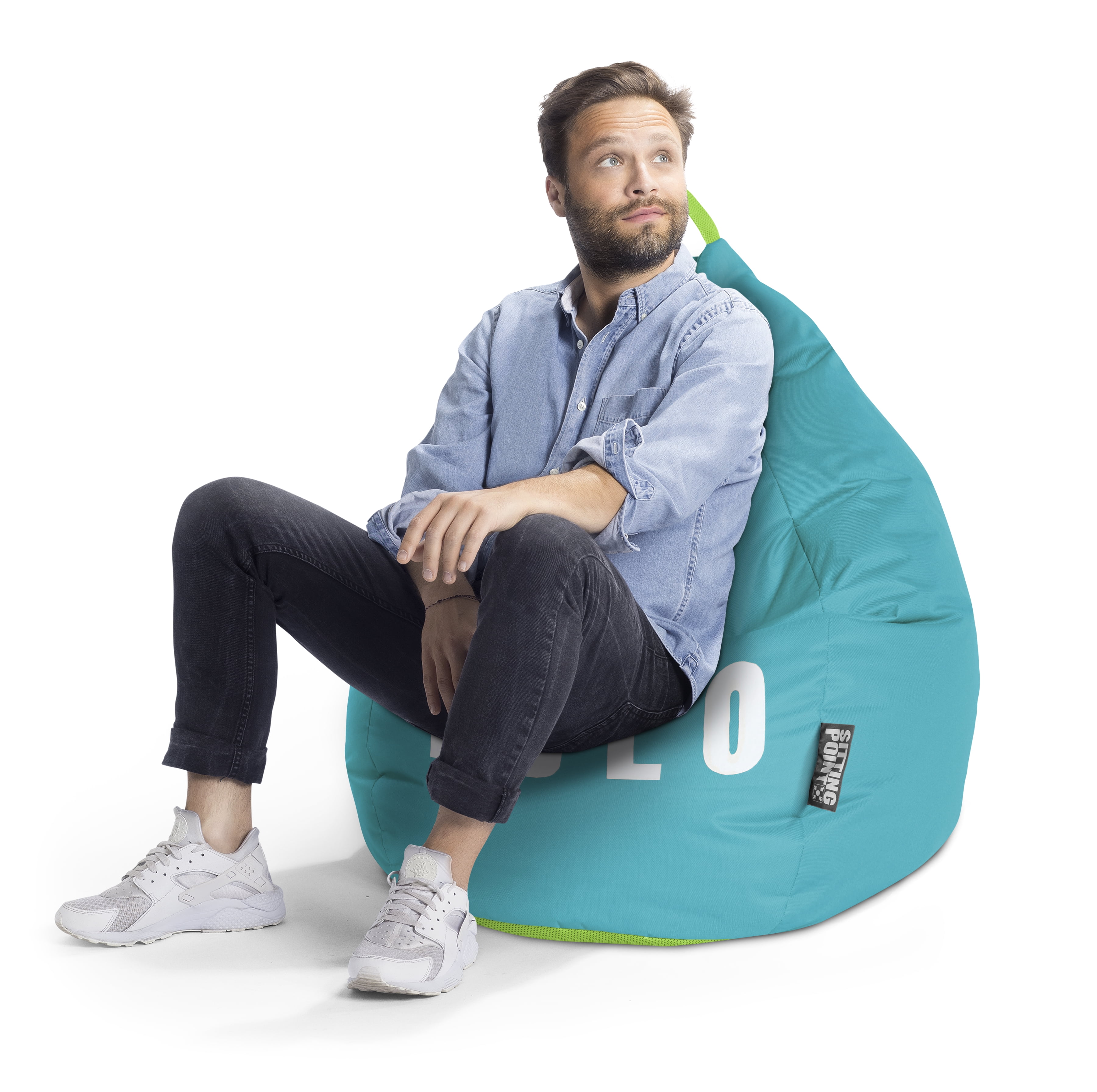 Fauteuil poire Gouchee Home Yolo Turquoise – Polyester Oxford hydrofuge avec rembourrage en billes de polystyrène, adapté aux adultes et aux adolescents, siège léger et portable pour dortoir ou salon