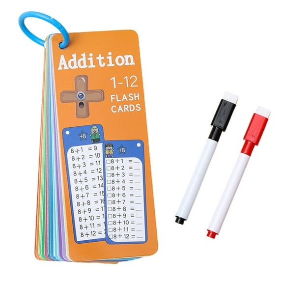 Math Facts Flash Cards Reusable Math Learning Flashcards for Write and Wipe