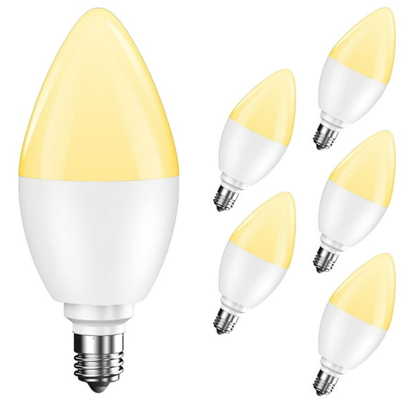 DAYBETTER B11 Candle Light Bulbs, E12 Led Candelabra Bulbs 60W Equivalent, Dimmable Chandelier Light   Bulbs, High Brightness 500 LM Warm White 2700K, for Living Room Home Office, 6 Pack