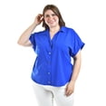 thumbnail image 1 of Blusa casual manga corta Roman Fashion /Tallas Extras, 5112 (Azul rey) azul 38, 1 of 6