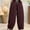 Brick Red, variant on LEKODE Cotton Linen Pants Women Wide Leg Barrel Lantern Ankle Trousers Drawstring Elastic Waist Raw Edge with Pockets Black M