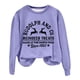 thumbnail image 2 of Gibobby Sudadera de Navidad para Mujer Otoño e Invierno Adecuado Navidad Estampado O Cuello Ajuste Tops Casual Manga Larga Camisas De Entrenamiento Blusa Suelta(Morado,G), 2 of 4
