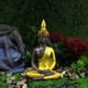 thumbnail image 2 of Escultura de Buda tailandés en túnica dorada de resina de 14 cm, 2 of 2