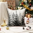 thumbnail image 2 of Christmas Pillow Covers 16x16 inch Set of 2 Watercolor Black Christmas Tree Decorative White Throw Pillow Covers Winter Famliy Decoration for Home Couch 32C, 2 of 6