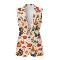 thumbnail image 2 of Uorisanigo Thanksgiving Pumpkin Mushroom Women's Suit Vest with Pockets Size S V Neck Women's Suit Vest Top Lightweight Vests Blazer Fashion Outerwear, 2 of 7