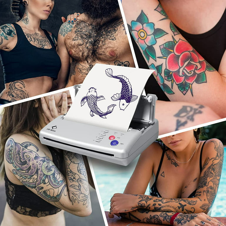Sacnahe Tattoo Transfer Stencil Machine Copier Printer Thermal Tattoo Kit  Copier Printer With 20pcs Free Tattoo Stencil Transfer Paper Silver (2023